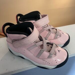 Jordan Pink and Black Sneakers with Velcro Straps